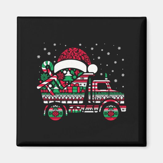 Christmas Tree Candy Dump Truck Christmas Boys Men Magneet (Voorkant)