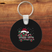 Christmas Tree Candy Dump Truck Christmas Boys Men Sleutelhanger (Voorkant)
