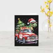 Christmas Tree Car Truck Dinosaur Trex Christmas B Kaart (Gele Bloem)