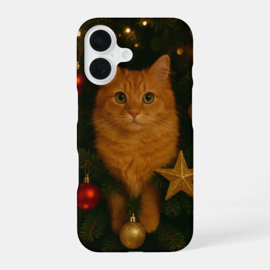 Christmas Tree Cat iPhone 16 Case iPhone 16 Hoesje (Achterkant)