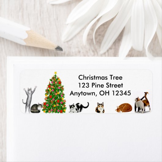 Christmas Tree Cats Label (Insitu)