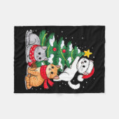Christmas Tree Cats Xmas Fleece Deken (Voorkant (Horizontaal))