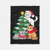 Christmas Tree Cats Xmas  Fleece Deken (Voorkant)