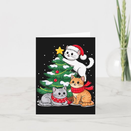 Christmas Tree Cats Xmas  Kaart (Voorkant)