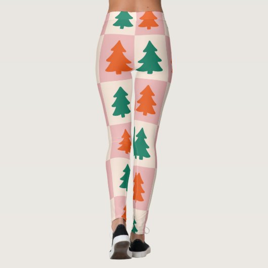 Christmas Tree Checker Pattern Women's Leggings (Achterkant)