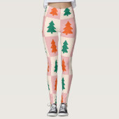 Christmas Tree Checker Pattern Women's Leggings (Voorkant)