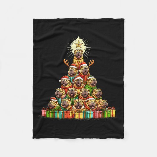 Christmas Tree Chinese Shar-pei Shar Pei  Fleece Deken (Voorkant)