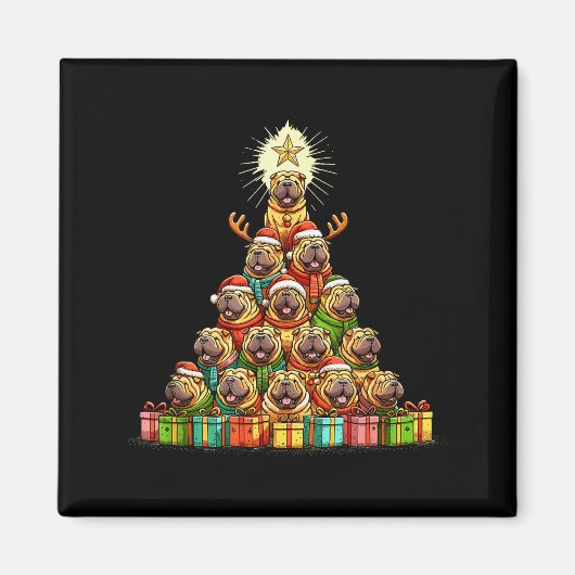 Christmas Tree Chinese Shar-pei Shar Pei  Magneet (Voorkant)