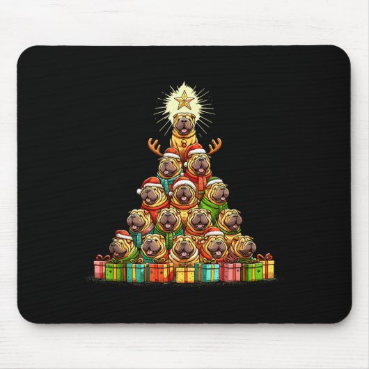 Christmas Tree Chinese Shar-pei Shar Pei  Muismat (Voorkant)