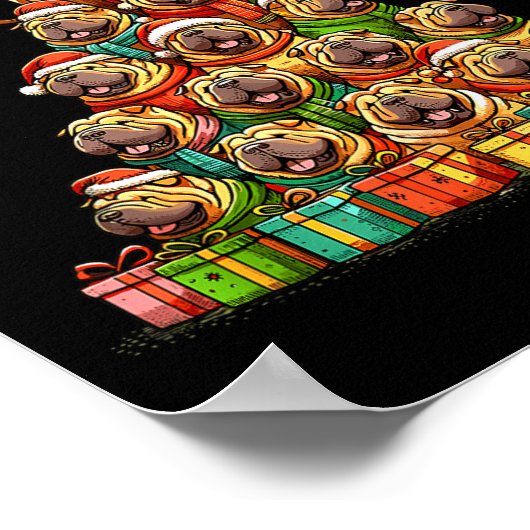 Christmas Tree Chinese Shar-pei Shar Pei  Poster (Hoek)