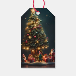 Christmas Tree Christmas Holiday Gift Label Cadeaulabel