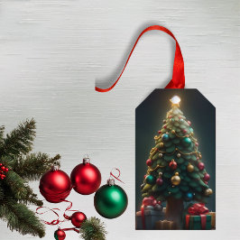 Christmas Tree Christmas Holiday Gift Label Cadeaulabel