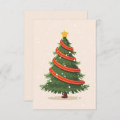 Christmas Tree, Christmas, Minimalist Bedankkaart (Voorkant / Achterkant)