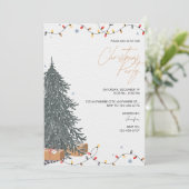 Christmas Tree Christmas Party Invitation Kaart (Staand voorkant)