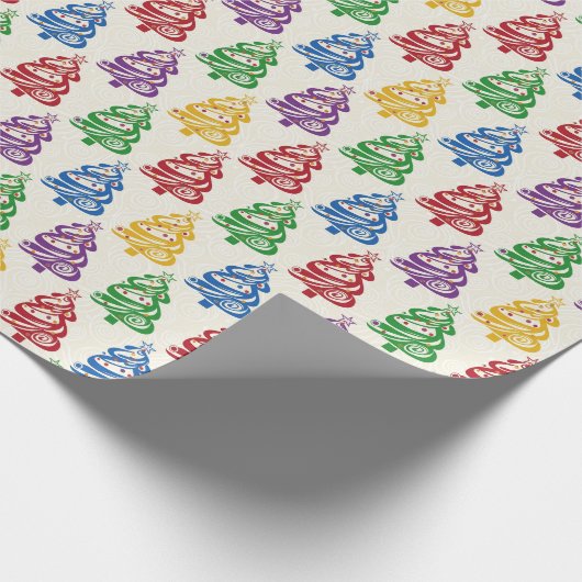 Christmas Tree Colourful Xmas Cadeaupapier (Hoek)