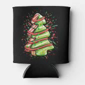 Christmas Tree Cookie Brushstroke Splatter Preppy Blikjeskoeler (Voorkant)