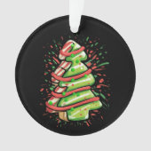 Christmas Tree Cookie Brushstroke Splatter Preppy Ornament (voorkant)