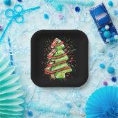 Christmas Tree Cookie Brushstroke Splatter Preppy Papieren Bordje (Feest)