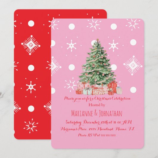 Christmas Tree Corporate Office Event Kaart (Voorkant / Achterkant)