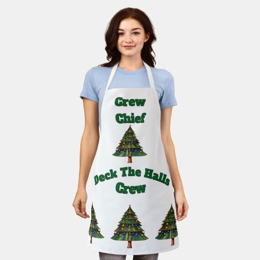 Christmas Tree Deck the Halls Crew Chief Schort (Gedragen)