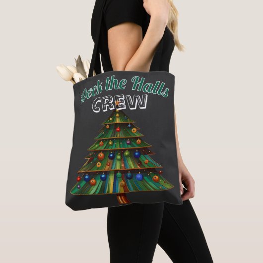 Christmas Tree Deck the Halls Crew Tote Bag (Dichtbij)
