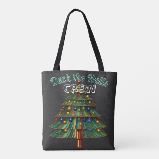 Christmas Tree Deck the Halls Crew Tote Bag (Achterkant)