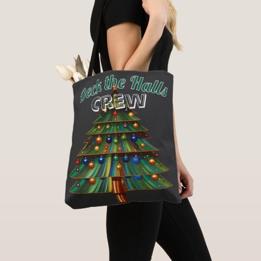 Christmas Tree Deck the Halls Crew Tote Bag (Dichtbij)
