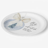 Christmas tree decoration with bow Baby shower Papieren Bordje (Gekanteld)