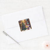 "Christmas Tree Design Sticker" Vierkante Sticker (Envelop)