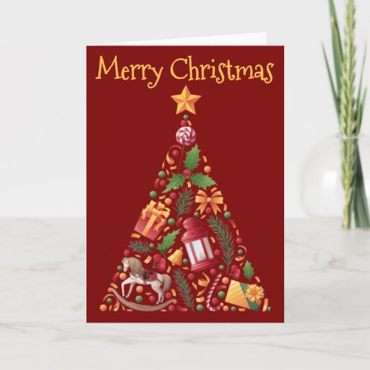 Christmas Tree design with greeting - blank Kaart (Voorkant)
