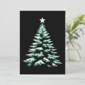 Christmas Tree Distresed Grunge Green & Black Feestdagenkaart (Staand voorkant)