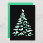Christmas Tree Distresed Grunge Green & Black Feestdagenkaart (Voorkant / Achterkant)