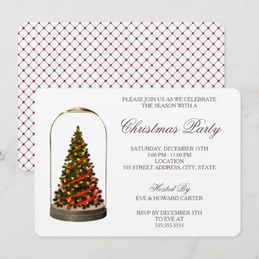 CHRISTMAS TREE DOME | VERZOEK VAN CHRISTMAS-PARTIJ KAART (Voorkant / Achterkant)