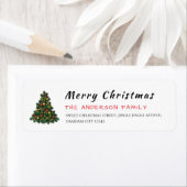 Christmas Tree Elegant Simple Return Address Etiket (Insitu)
