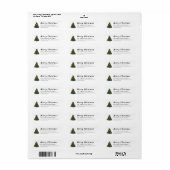 Christmas Tree Elegant Simple Return Address Etiket (Full Sheet)