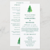 Christmas Tree | Elegant Wedding Holiday Ceremony Menu (Voorkant / Achterkant)