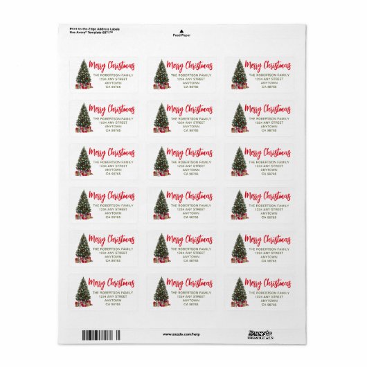 Christmas tree etiket (Full Sheet)