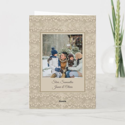 Christmas Tree Family Photo Greeting Card Kaart (Achterkant)