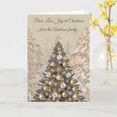 Christmas Tree Family Photo Greeting Card  Kaart (Gele Bloem)