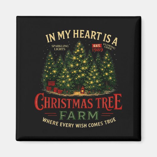 Christmas Tree Farm In My Heart Holiday Forest Gif Magneet (Voorkant)