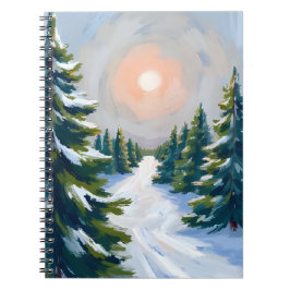 Christmas Tree Farm Watercolor Holiday Notitieboek