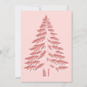 Christmas Tree Faux Embossed Distressed Chic Pink Feestdagenkaart (Voorkant)