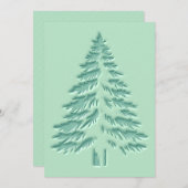 Christmas Tree Faux Embossed Distressed Green Feestdagenkaart (Voorkant / Achterkant)
