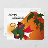 Christmas Tree Fish Briefkaart met Holly Leaves (Voorkant / Achterkant)