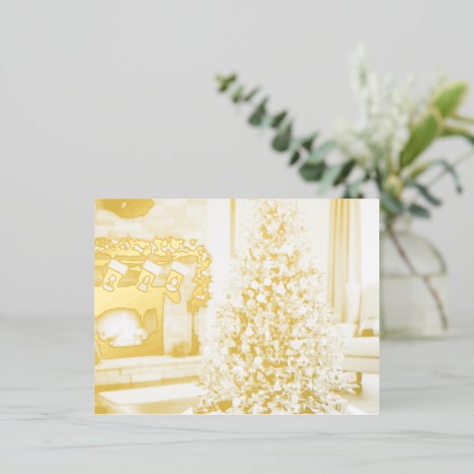 Christmas Tree Folie Feestdagen Briefkaart (Staand Voorkant)