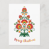 🎄 Christmas tree folklore [red, yellow] white Feestdagenkaart (Voorkant)