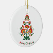 🎄 Christmas tree folklore [red, yellow] white Keramisch Ornament (Rechts)