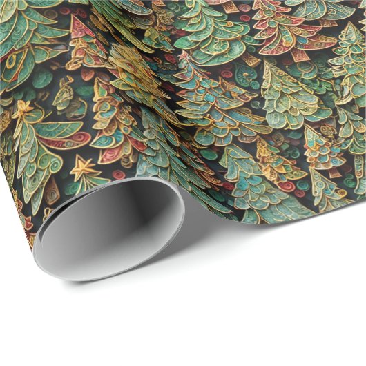 Christmas Tree Forest Whimsey Cadeaupapier (Rol Hoek)