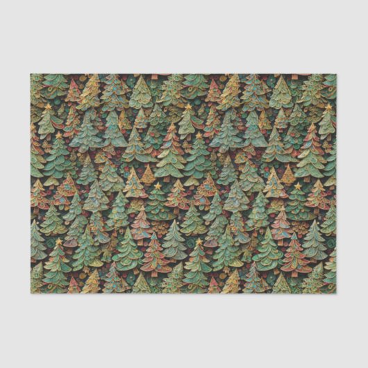 Christmas Tree Forest Whimsey Tissuepapier (Voorkant)