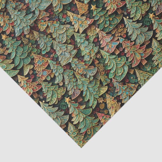 Christmas Tree Forest Whimsey Tissuepapier (Detail)